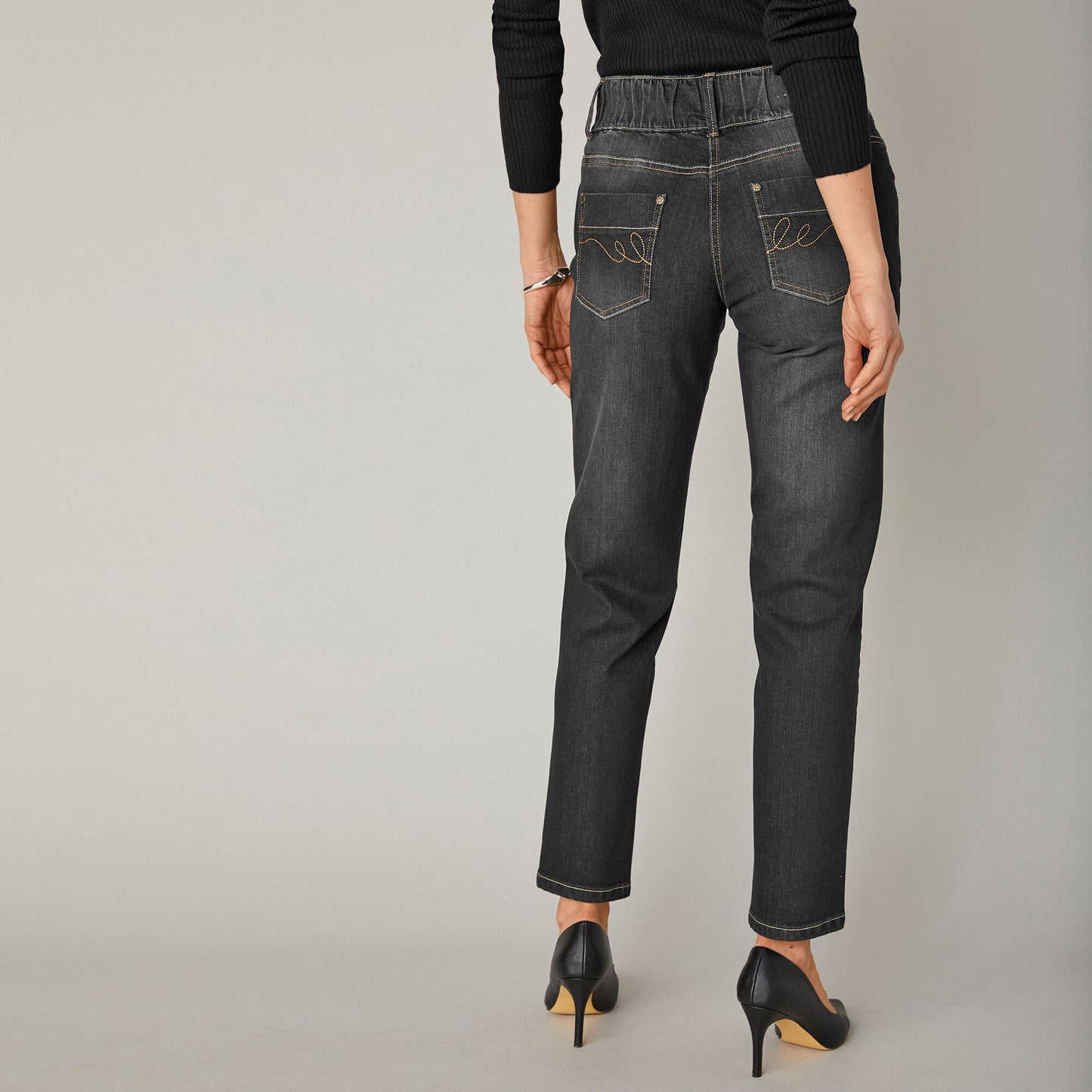 Comfortable Stretch Elasticated Mom Jeans