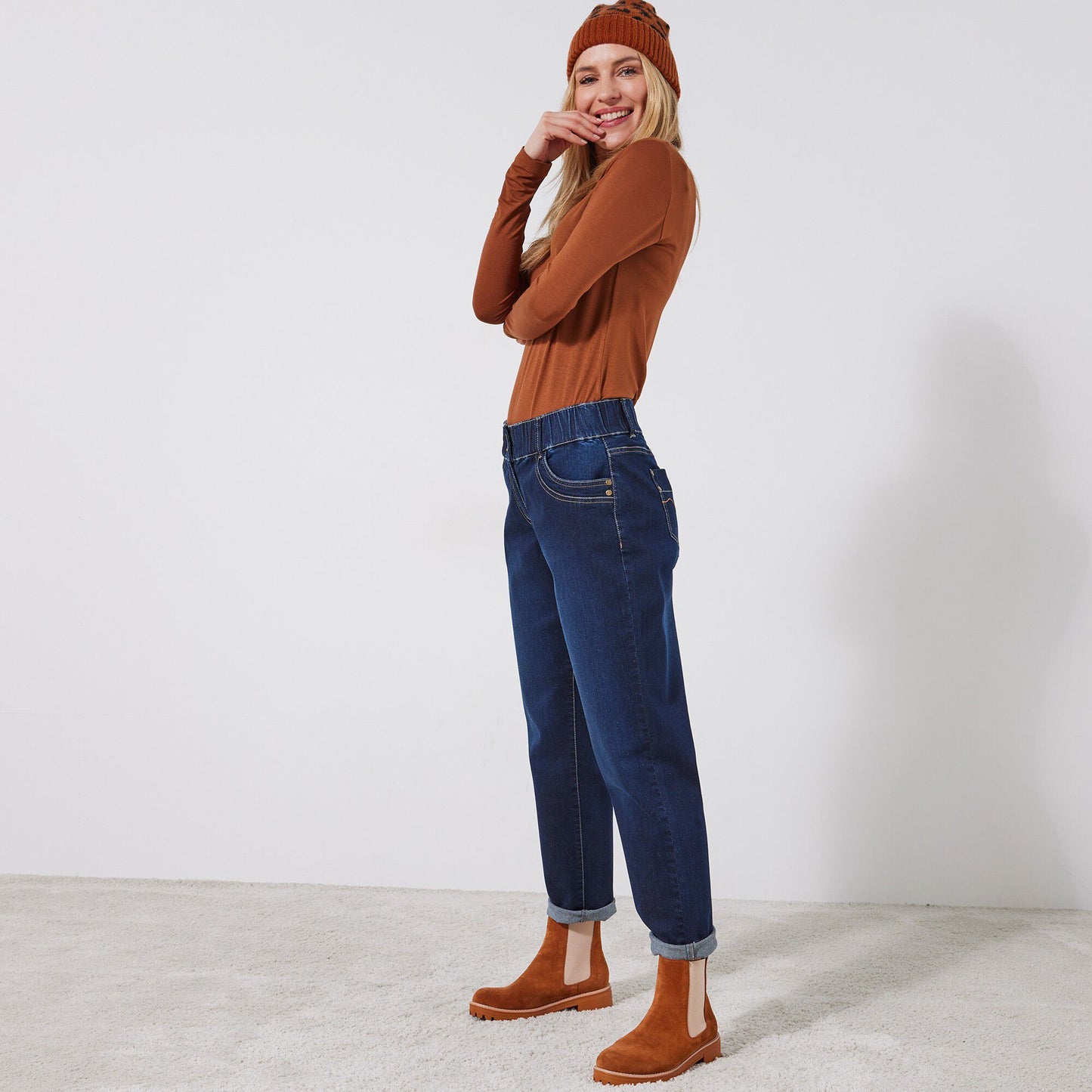 Comfortable Stretch Elasticated Mom Jeans