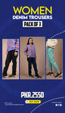 PACK OF 3 DENIM TROUSER | ALL COLORS AVAILABLE | JEGGINGS FOR WOMEN