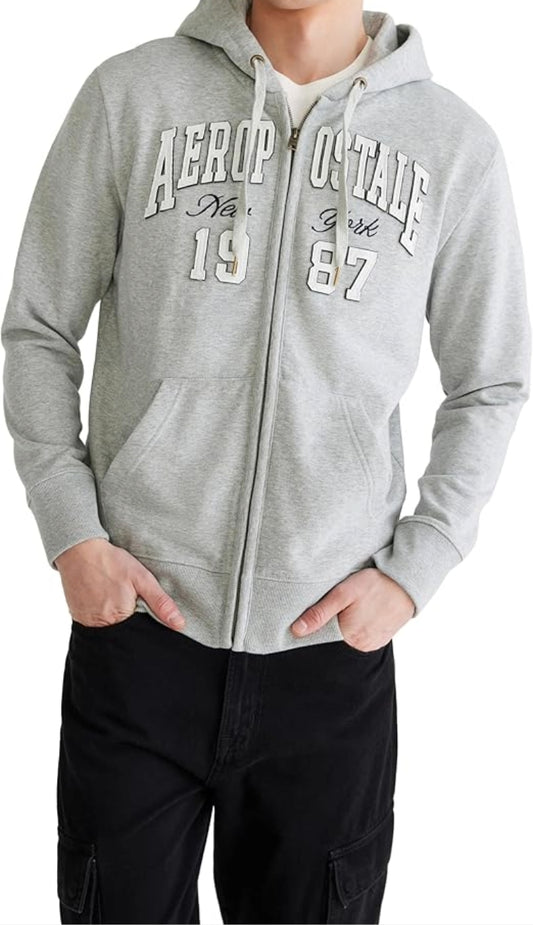 The Classic Vintage Collegiate Full-Zip Hoodie with Print
