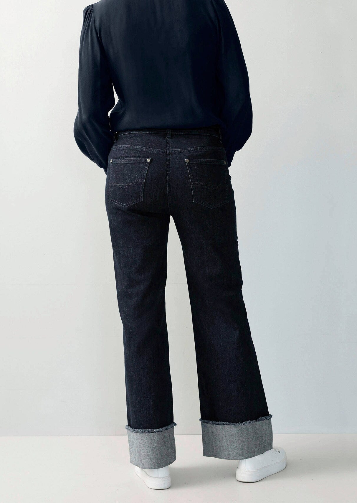 Denim Culottes with Turn-Up