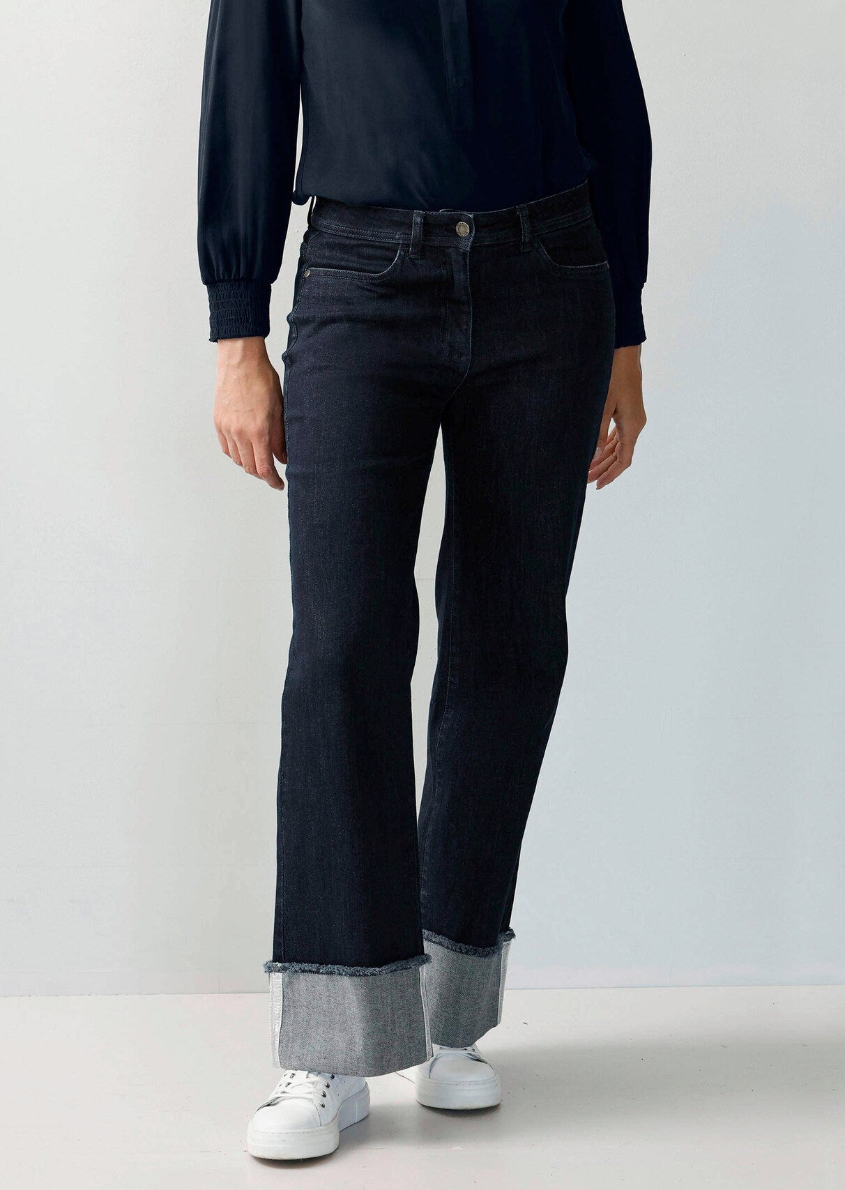 Denim Culottes with Turn-Up