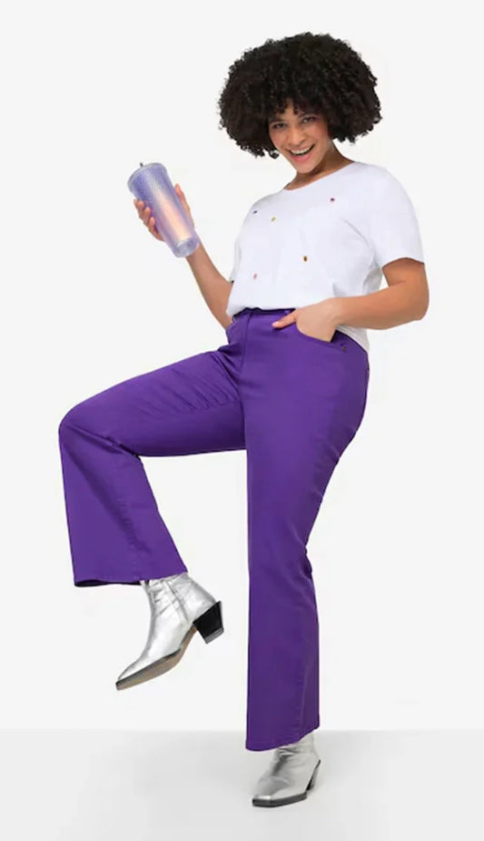 Wide Leg Jeans with Stretch Comfort - 5-Pocket Style