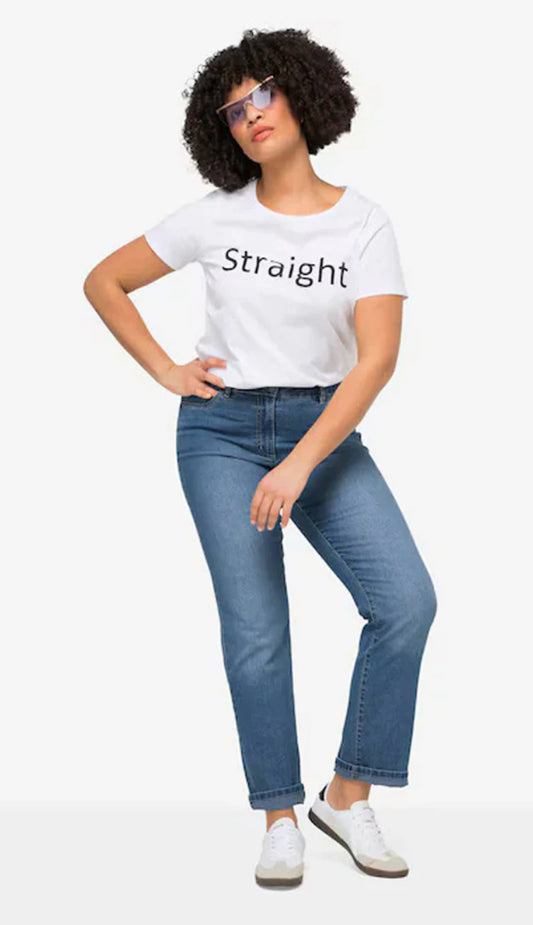 Straight fit, stretch comfort, 5-pocket - Ice Blue