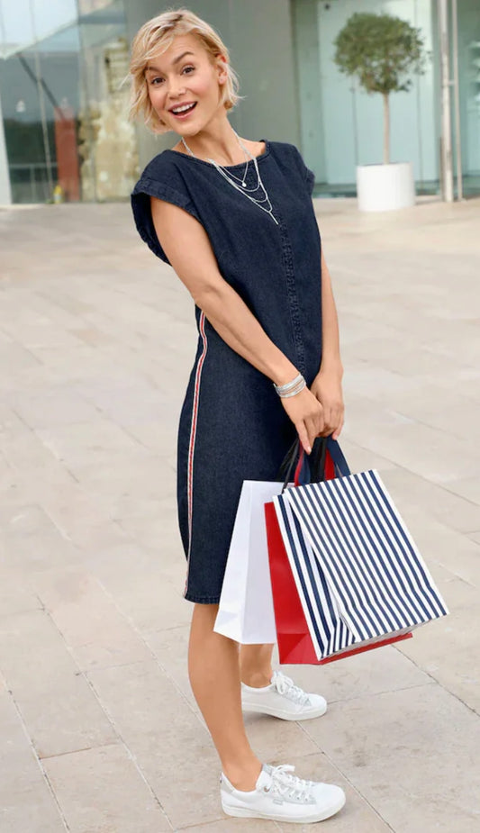 Pure Summer Cotton Denim Dress for Women