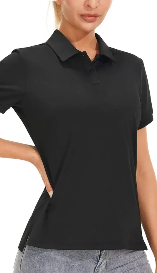 Black Short Sleeve Dry Fit Polo – Moisture-Wicking & Lightweight