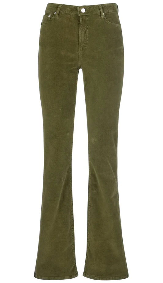 Women's High-Waist Flare Corduroy Pants with 5 Pockets