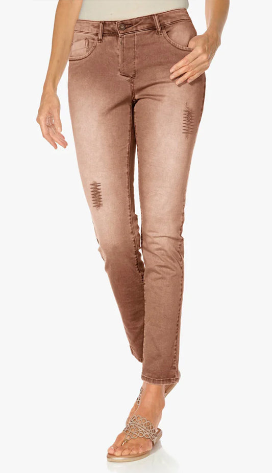 Brown Relaxed Fit Straight-Leg Jeans