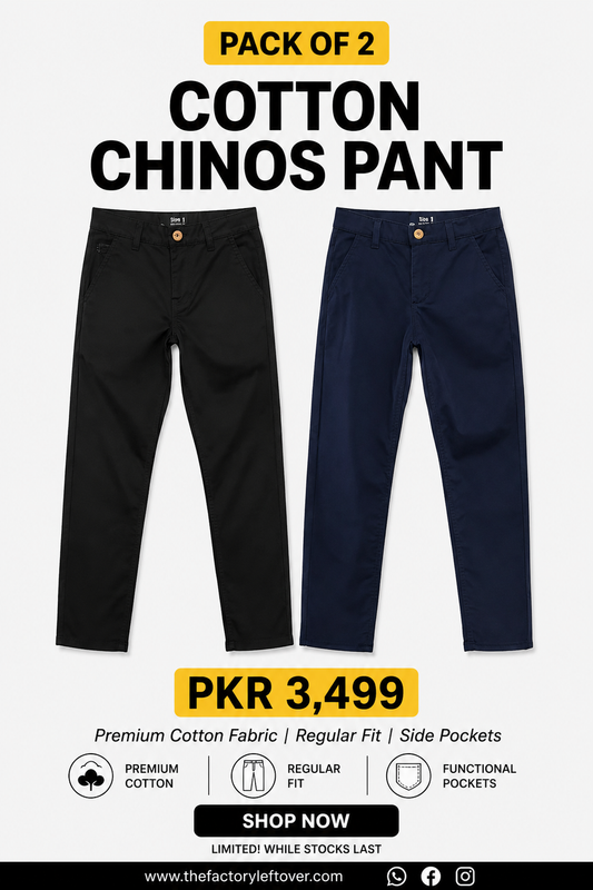 Pack of 2 Mens Cotton Chinos Pant - Slim Fit Casual Trousers |Navy Blue And Surprise color | Plus Size Available