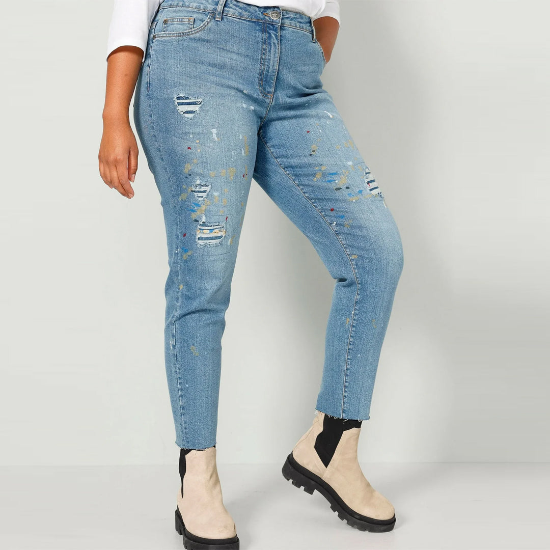 Shops printed mom jeans