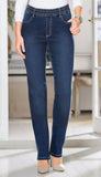 High-Waist Comfort Stretch Denim Trousers