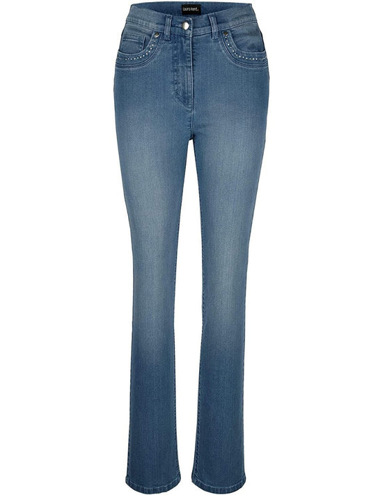 5 Pocket Regular Fit Stud Decorative Jeans