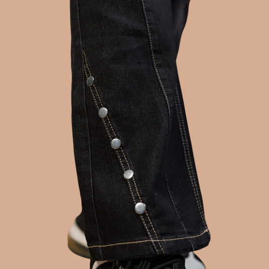 Women's Power Stretch Denim Trouser – Straight Fit with Rivet Hem | Plus Sizes Available