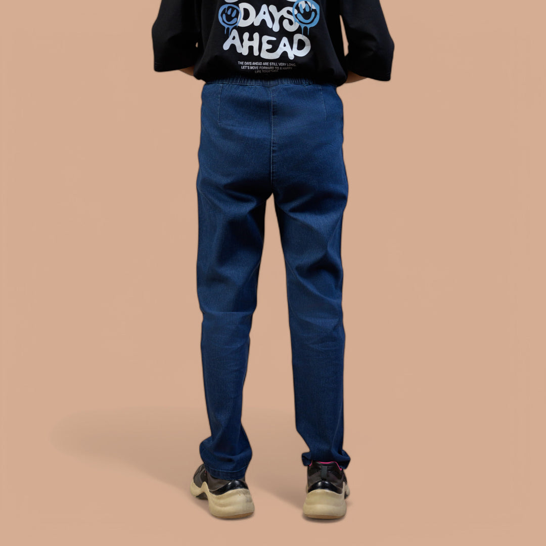 Straight Fit Pull-On Stretch | Denim Trouser For Women