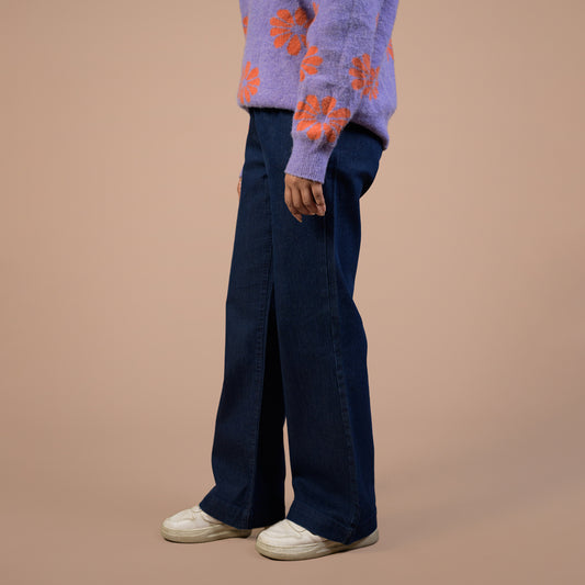 Wide Leg Power Stretch | Denim Trouser For Women