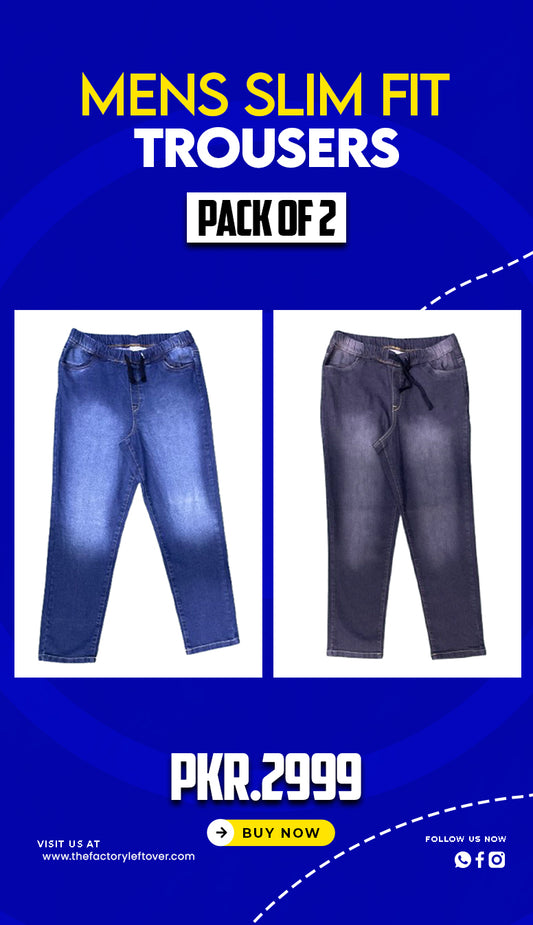 Men's Slim Fit Trouser | Super Stretch | Pack of 2