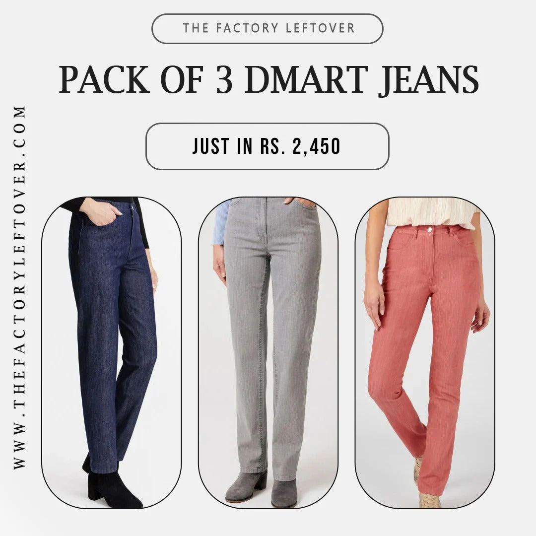 DMART Pack of 3 Stretch Canvas Jeans