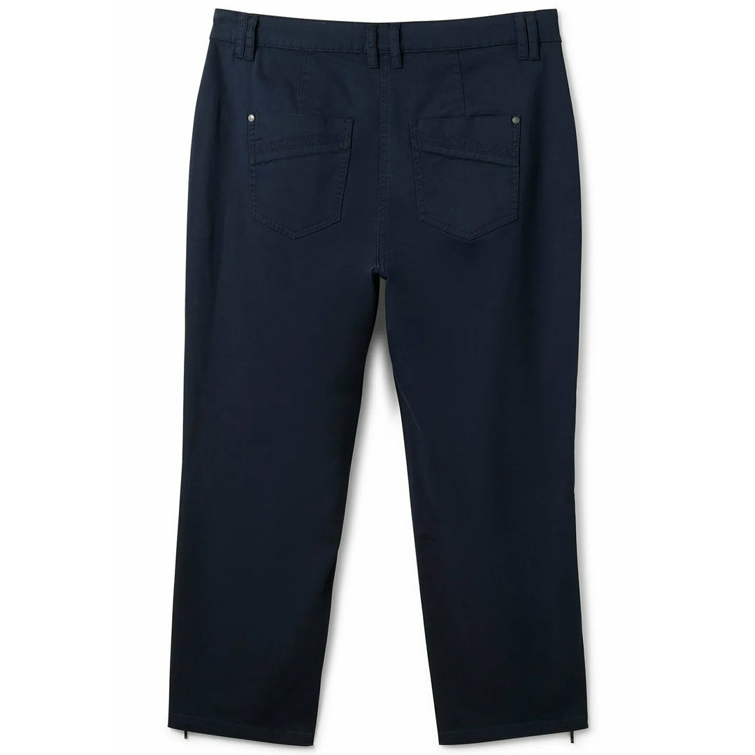 Stretch Trousers With Zip - Midnight Blue