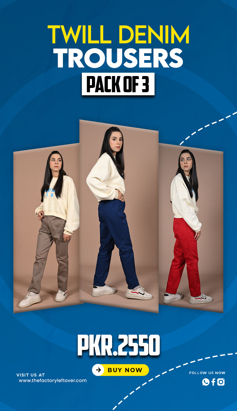 PACK OF 3 TWILL DENIM TROUSERS | JEGGINGS FOR WOMEN