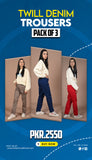 PACK OF 3 TWILL DENIM TROUSERS | JEGGINGS FOR WOMEN