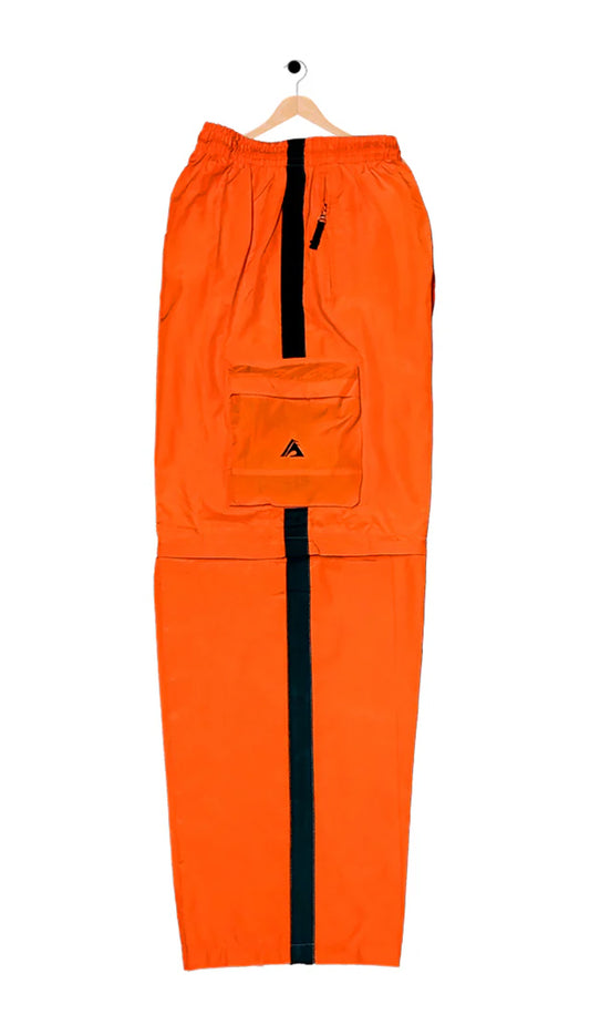 Versatile Lightweight Cargo Zip-Off Trousers - Baggy Fit - Orange