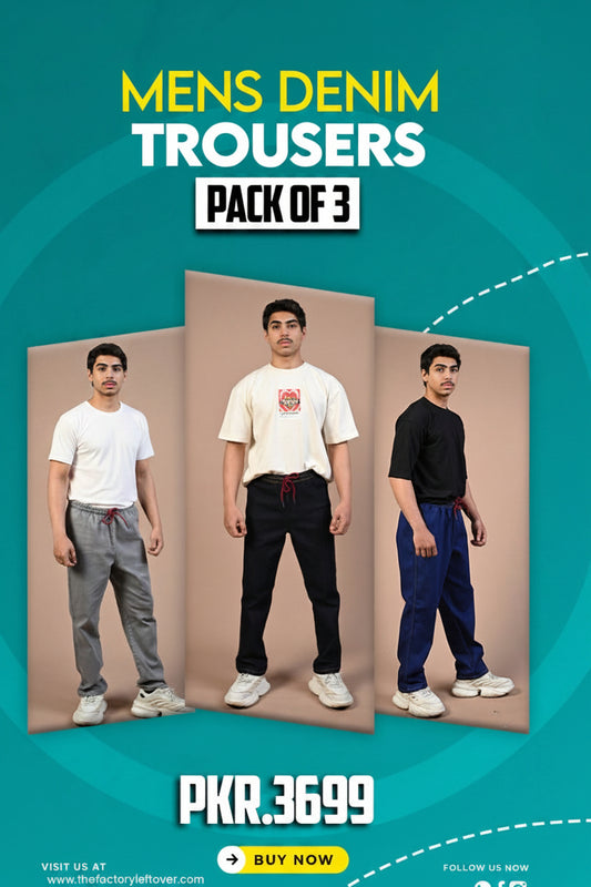 Pack of 3 Men's Denim Trouser | Power Stretch