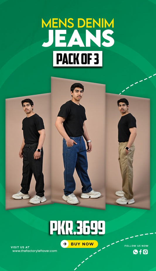 Pack of 3 Men's Comfort Jeans