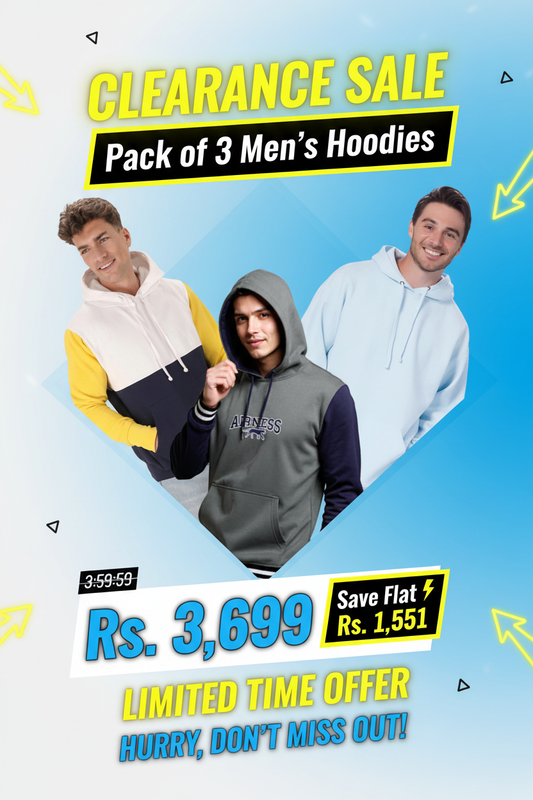 Pack of 3 Men's Hoodies Clearance Sale Bundle