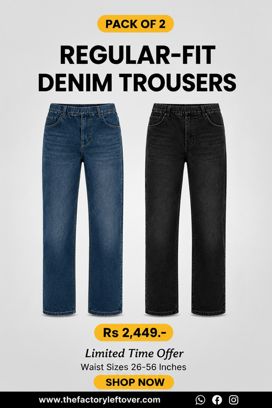 Pack of 2 Regular-Fit Denim Trousers