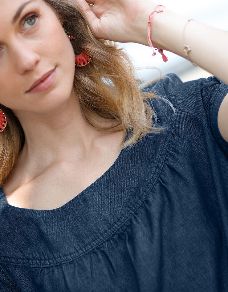 LIGHT DENIM FITTED DRESS FOR WOMEN