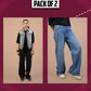 Wide Leg Denim Trousers Pack of 2 – 1 Blue + 1 Surprise Color