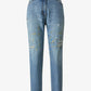 High-Rise Slim Fit Jeans with Printed Design