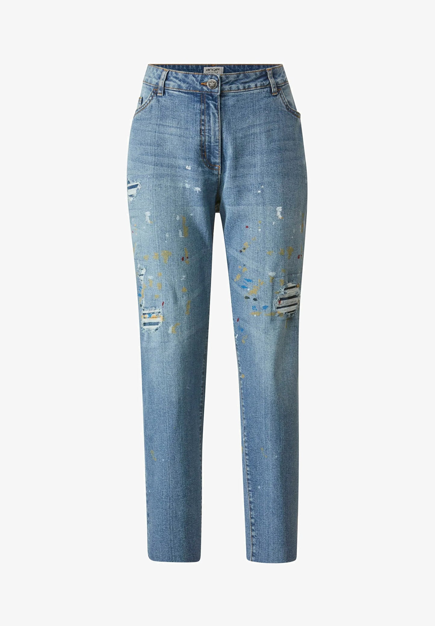 High-Rise Slim Fit Jeans with Printed Design