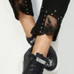 Jeans, slim fit, hem with lace and decorative rivets, 5-pocket