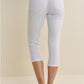 White Regular Fit Denim Capri