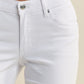 White Regular Fit Denim Capri