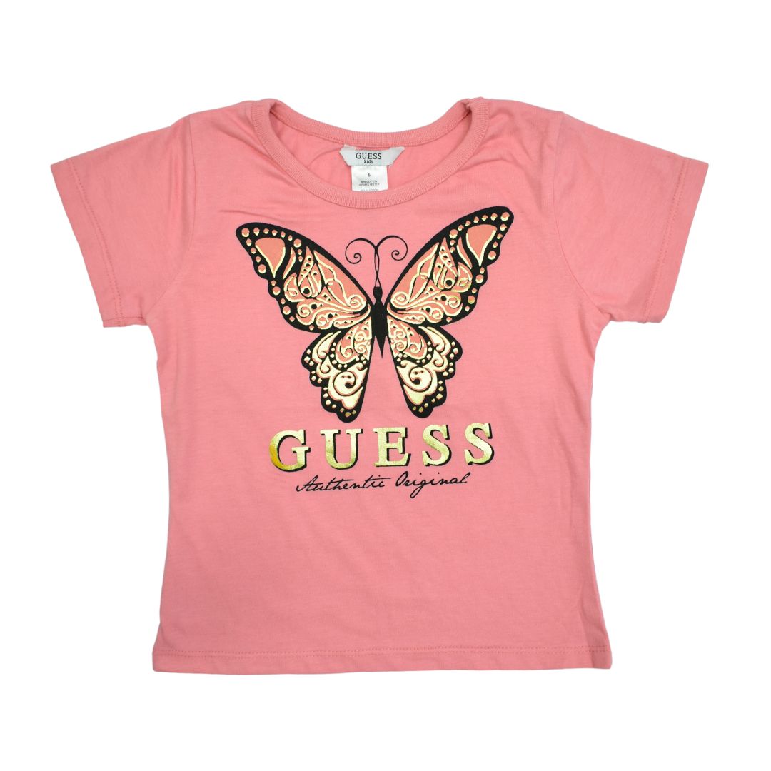 Girls’ Pink Butterfly Graphic T-Shirt