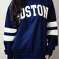 Women's Retro Collegiate Crewneck Sweatshirt: Navy Edition
