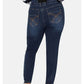 Stretch jeans with a high-waist waistband - Dark Denim Blue