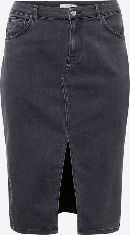 Curvy Black Denim Pencil Skirt