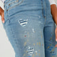 High-Rise Slim Fit Jeans with Printed Design