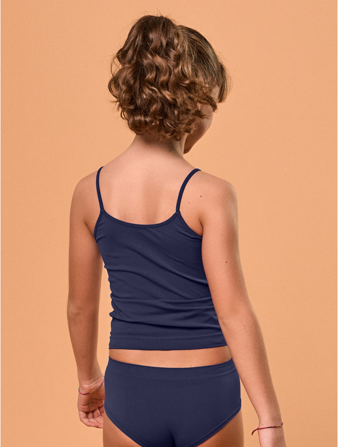 Girls Blue Camisole with Thin Straps - Perfect for Everyday Comfort