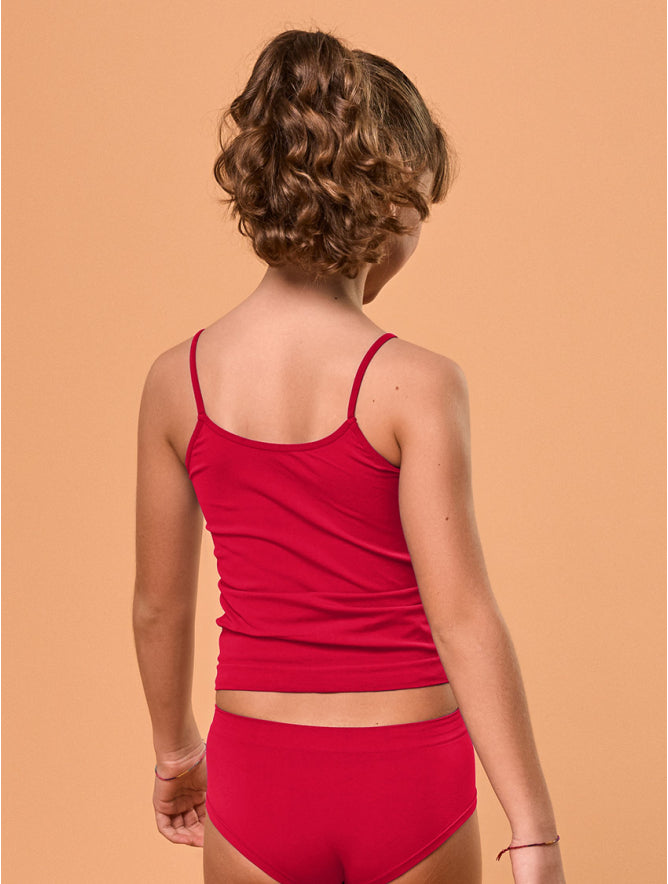 Girls Red Camisole with Thin Straps - Perfect for Everyday Comfort