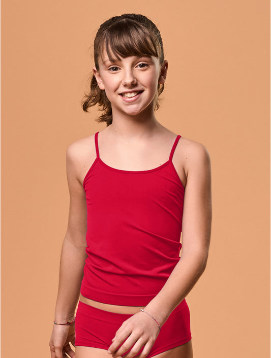 Girls Red Camisole with Thin Straps - Perfect for Everyday Comfort