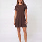 Women's long t-shirt dress in sage green color