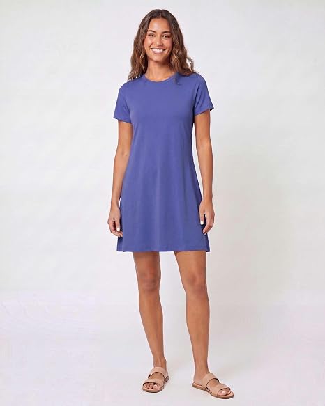 Women's long t-shirt dress in maroon color