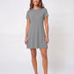 Women's long t-shirt dress in beige/cream color