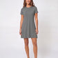 Women's long t-shirt dress in teal color