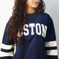 Women's Retro Collegiate Crewneck Sweatshirt: Navy Edition