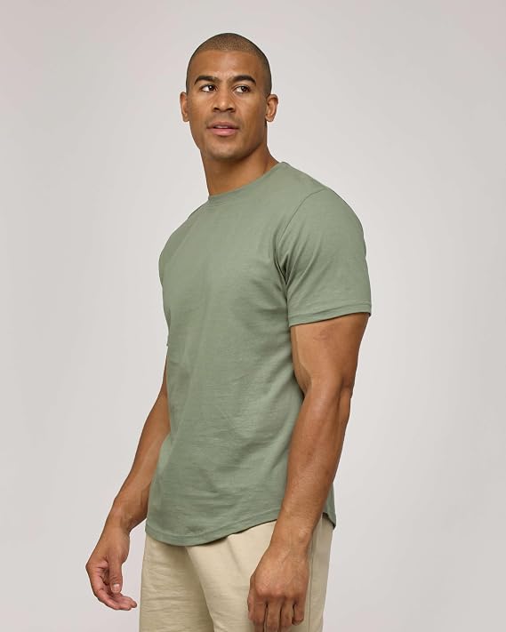 Pack of 3 Men's Curved Hem Drop-tail T-Shirts | Premium Cotton Bundle